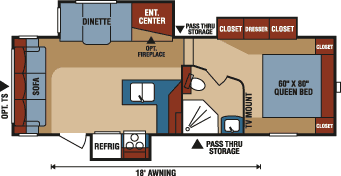 2016 KZ RV Durango 1500 D251RLT Fifth Wheel Floorplan