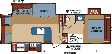 2016 KZ RV Durango 1500 D277RLT Fifth Wheel Floorplan