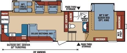 2016 KZ RV Durango 2500 D315RKD Fifth Wheel Floorplan