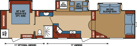 2016 KZ RV Durango 2500 D340FLT Fifth Wheel Floorplan