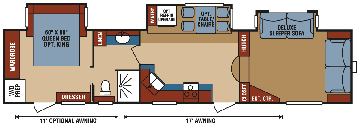 2016 KZ RV Durango 2500 D340FLT Fifth Wheel Floorplan