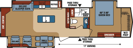 2016 KZ RV Durango Gold G359RET Fifth Wheel Floorplan