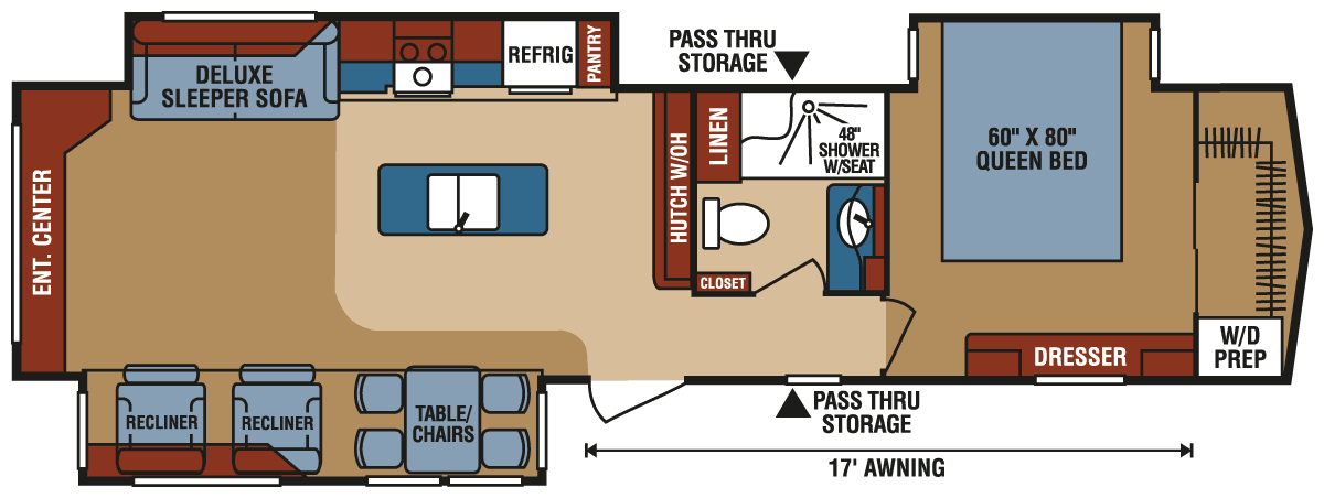 2016 KZ RV Durango Gold G359RET Fifth Wheel Floorplan