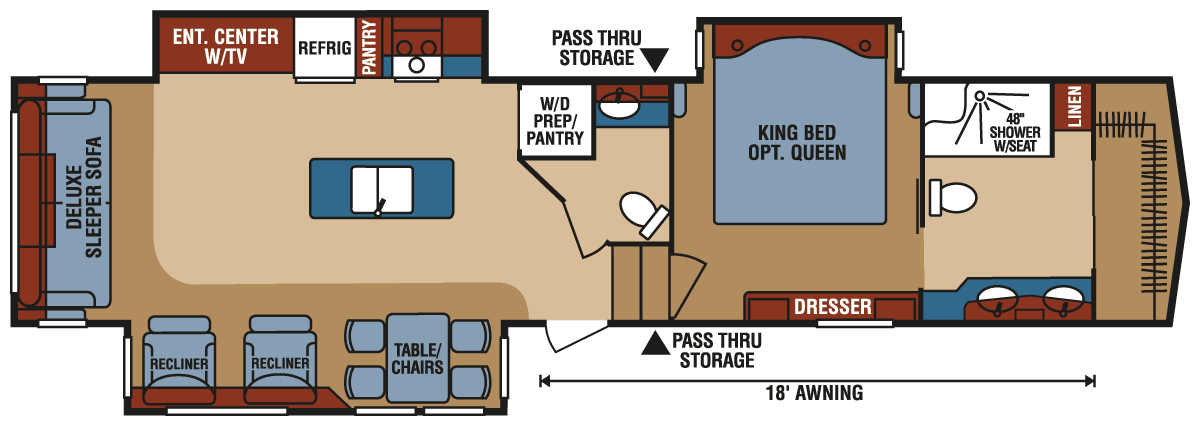 2016 KZ RV Durango Gold G366FBT Fifth Wheel Floorplan