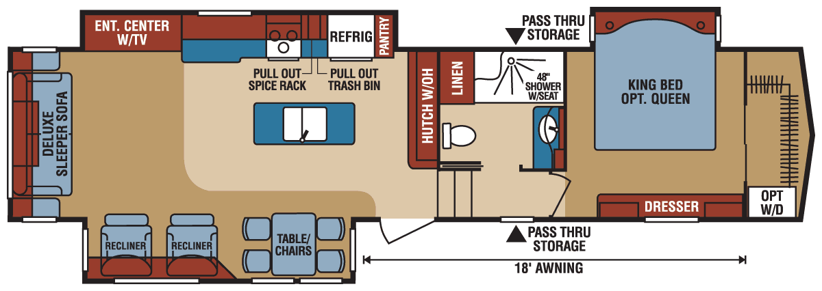 2016 KZ RV Durango Gold G370RLT Fifth Wheel Floorplan