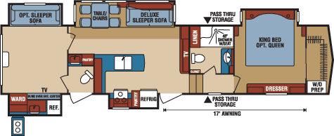 2016 KZ RV Durango Gold G372BHF Fifth Wheel Floorplan