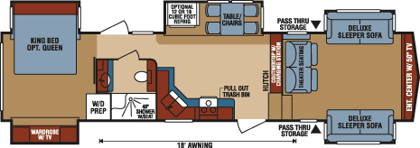 2016 KZ RV Durango Gold G380FLF Fifth Wheel Floorplan