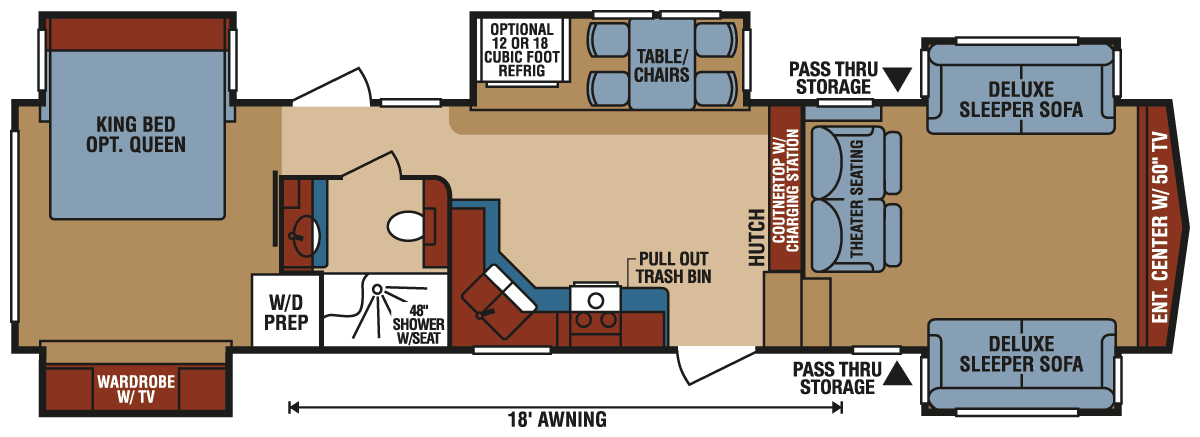 2016 KZ RV Durango Gold G380FLF Fifth Wheel Floorplan