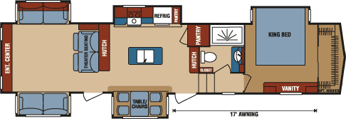 2016 KZ RV Durango Gold G381REF Fifth Wheel Floorplan