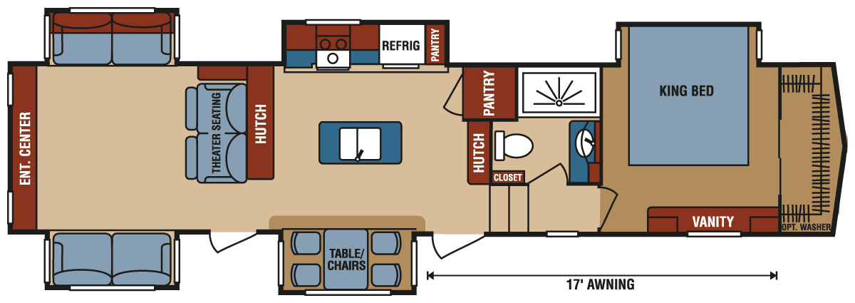 2016 KZ RV Durango Gold G381REF Fifth Wheel Floorplan