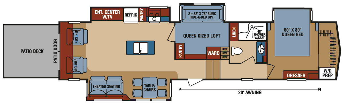 2016 KZ RV Durango Gold G382MBQ Fifth Wheel Floorplan