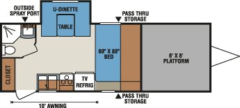 2016 KZ RV MXT CRC170 Travel Trailer Toy Hauler Floorplan