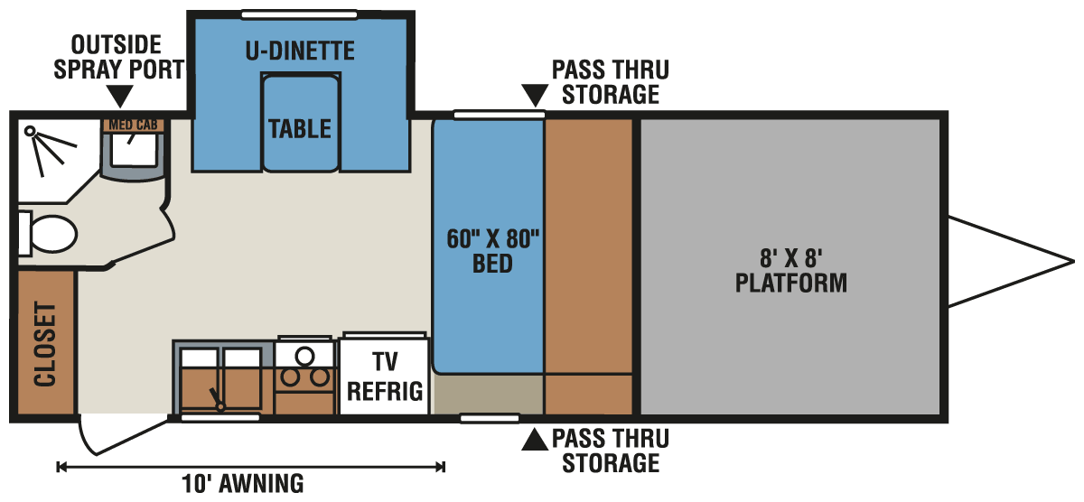 2016 KZ RV MXT CRC170 Travel Trailer Toy Hauler Floorplan