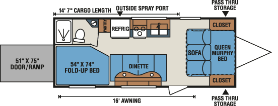 2016 KZ RV MXT MXT200 Murphy Bed Option Travel Trailer Toy Hauler Floorplan