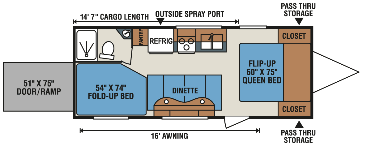 2016 KZ RV MXT MXT200 Travel Trailer Toy Hauler Floorplan
