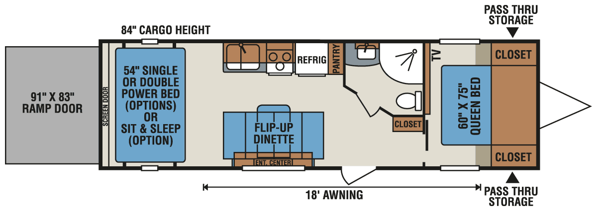 2016 KZ RV MXT MXT2920 Travel Trailer Toy Hauler Floorplan