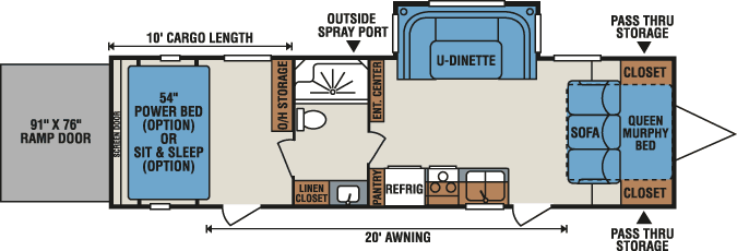 2016 KZ RV MXT MXT3030 Murphy Bed Option Travel Trailer Toy Hauler Floorplan