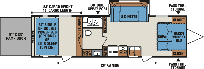 2016 KZ RV MXT MXT3090 Murphy Bed Option Travel Trailer Toy Hauler Floorplan