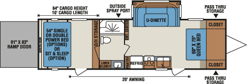 2016 KZ RV MXT MXT3090 Travel Trailer Toy Hauler Floorplan