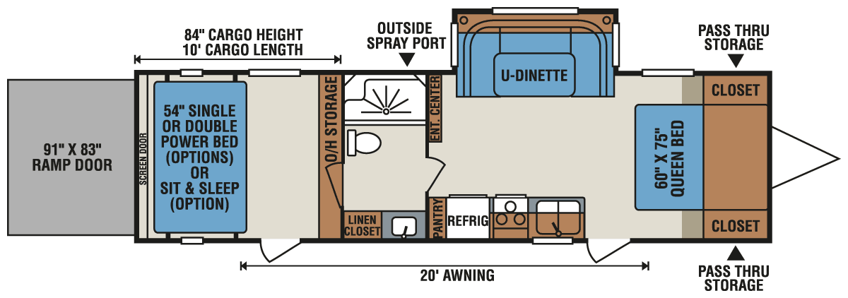 2016 KZ RV MXT MXT3090 Travel Trailer Toy Hauler Floorplan