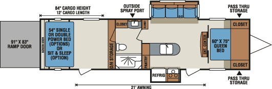 2016 KZ RV MXT MXT3192 Travel Trailer Toy Hauler Floorplan