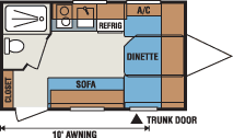 2016 KZ RV Sportsmen Classic 14RB Travel Trailer Floorplan