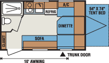 2016 KZ RV Sportsmen Classic 14RBT Travel Trailer Floorplan