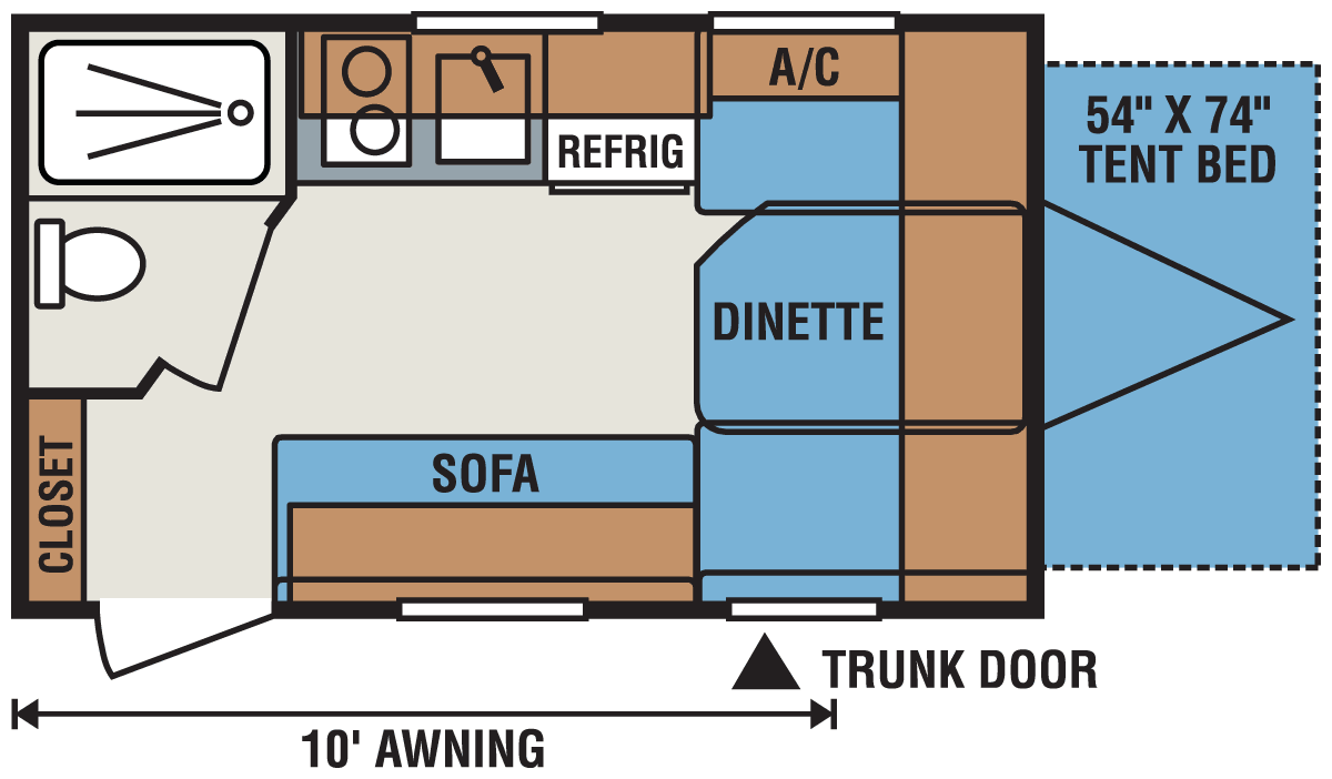 2016 KZ RV Sportsmen Classic 14RBT Travel Trailer Floorplan