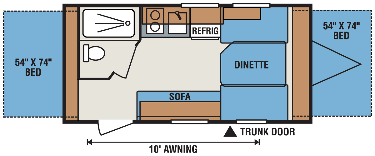 2016 KZ RV Sportsmen Classic 16RBT Travel Trailer Floorplan