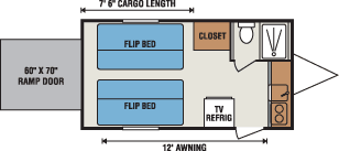 2016 KZ RV Sportsmen Classic 17FKTH Travel Trailer Floorplan