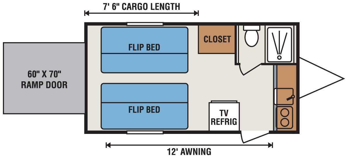 2016 KZ RV Sportsmen Classic 17FKTH Travel Trailer Floorplan