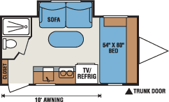 2016 KZ RV Sportsmen Classic 17RBS Travel Trailer Floorplan