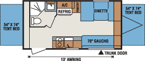 2016 KZ RV Sportsmen Classic 18RBT Travel Trailer Floorplan