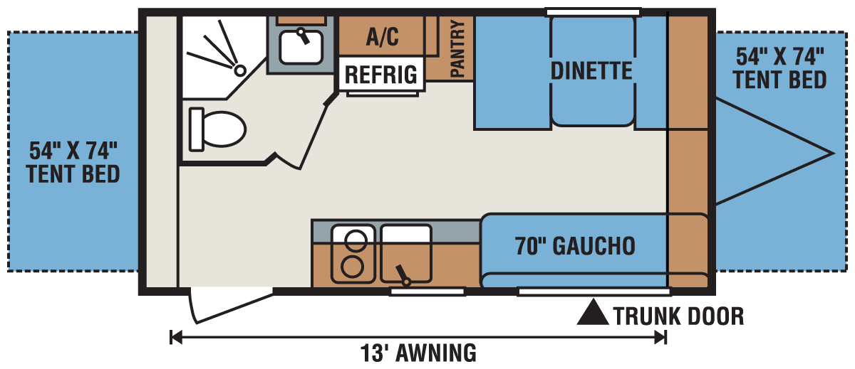 2016 KZ RV Sportsmen Classic 18RBT Travel Trailer Floorplan