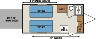 2016 KZ RV Sportsmen Classic 19FKTH Travel Trailer Floorplan