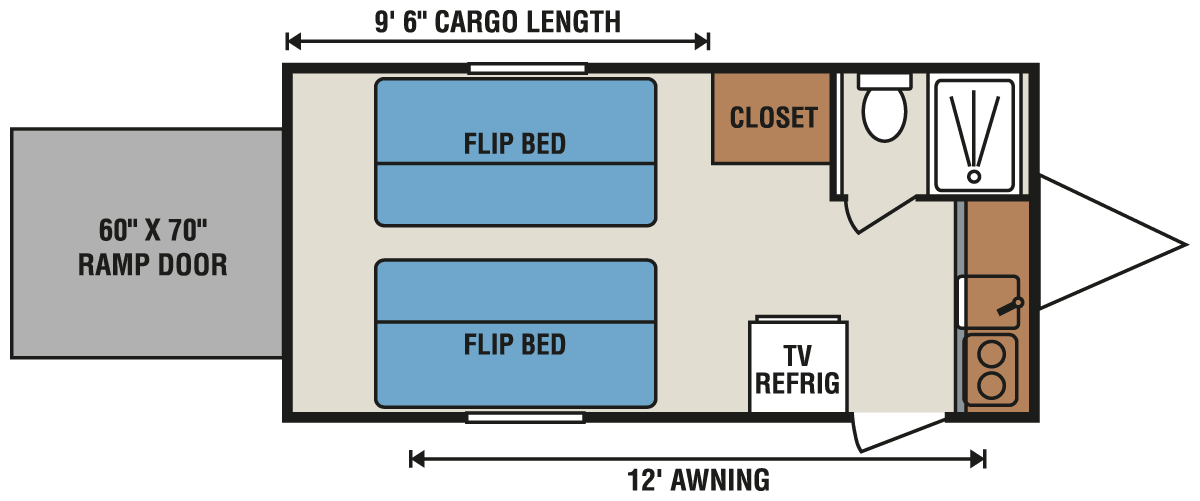 2016 KZ RV Sportsmen Classic 19FKTH Travel Trailer Floorplan