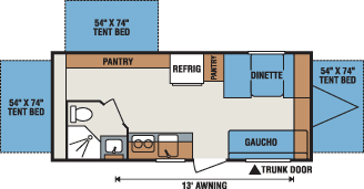 2016 KZ RV Sportsmen Classic 20RBT Travel Trailer Floorplan