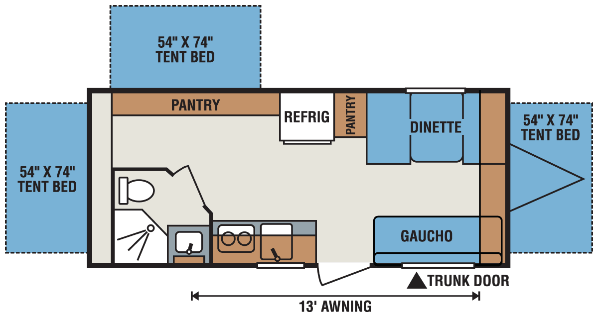 2016 KZ RV Sportsmen Classic 20RBT Travel Trailer Floorplan