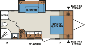 2016 KZ RV Sportsmen Show Stopper LE Special S190SRBSS Travel Trailer Floorplan