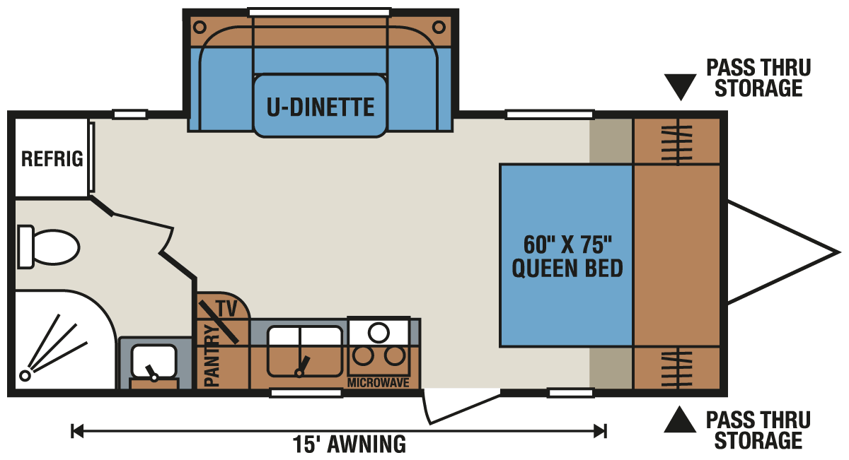 2016 KZ RV Sportsmen Show Stopper S190SRBSS Travel Trailer Floorplan