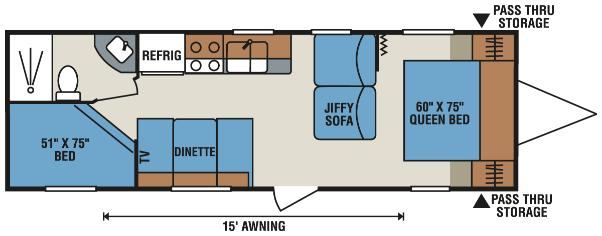 2016 KZ RV Sportsmen Show Stopper LE Special S272BHSS Travel Trailer Floorplan