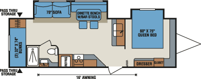 2016 KZ RV Sportsmen Show Stopper LE Special S282BHSS Travel Trailer Floorplan