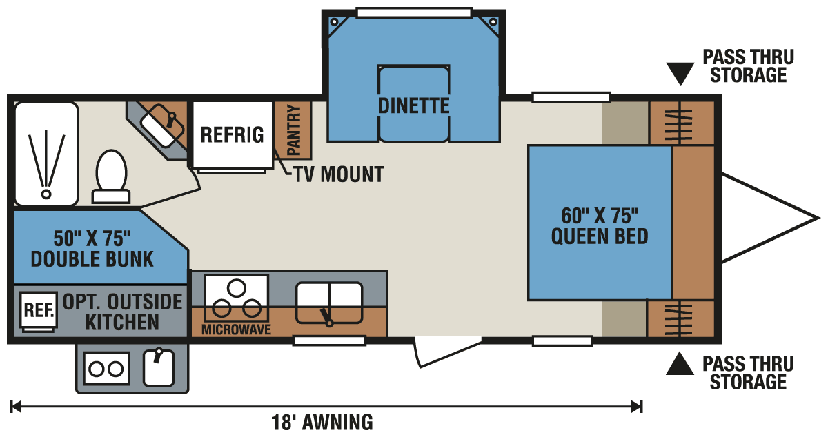 2016 KZ RV Sportsmen Show Stopper S242SBHSS Travel Trailer Floorplan