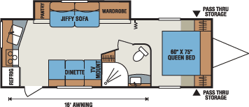 2016 KZ RV Sportsmen Show Stopper S270RKSS Travel Trailer Floorplan