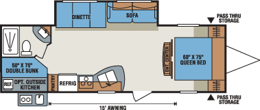 2016 KZ RV Sportsmen Show Stopper S280BHSS Travel Trailer Floorplan