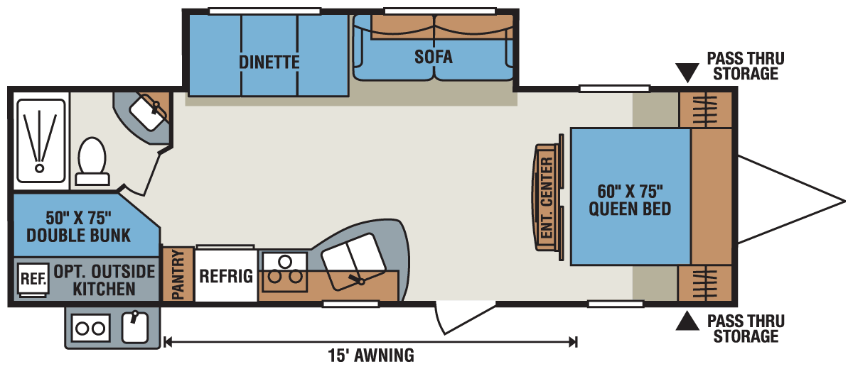 2016 KZ RV Sportsmen Show Stopper S280BHSS Travel Trailer Floorplan