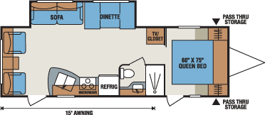 2016 KZ RV Sportsmen Show Stopper S281RLSS Travel Trailer Floorplan