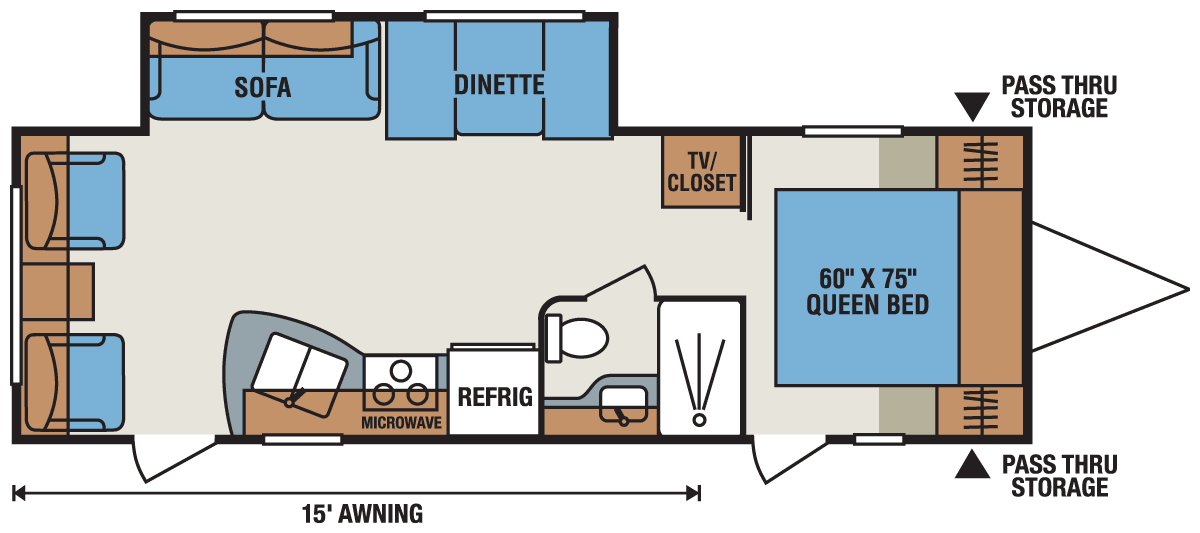 2016 KZ RV Sportsmen Show Stopper S281RLSS Travel Trailer Floorplan