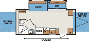 2016 KZ RV Spree Connect C200RBT Travel Trailer Floorplan