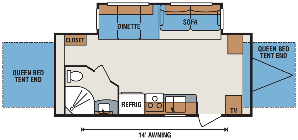 2016 KZ RV Spree Connect C200RBT Travel Trailer Floorplan